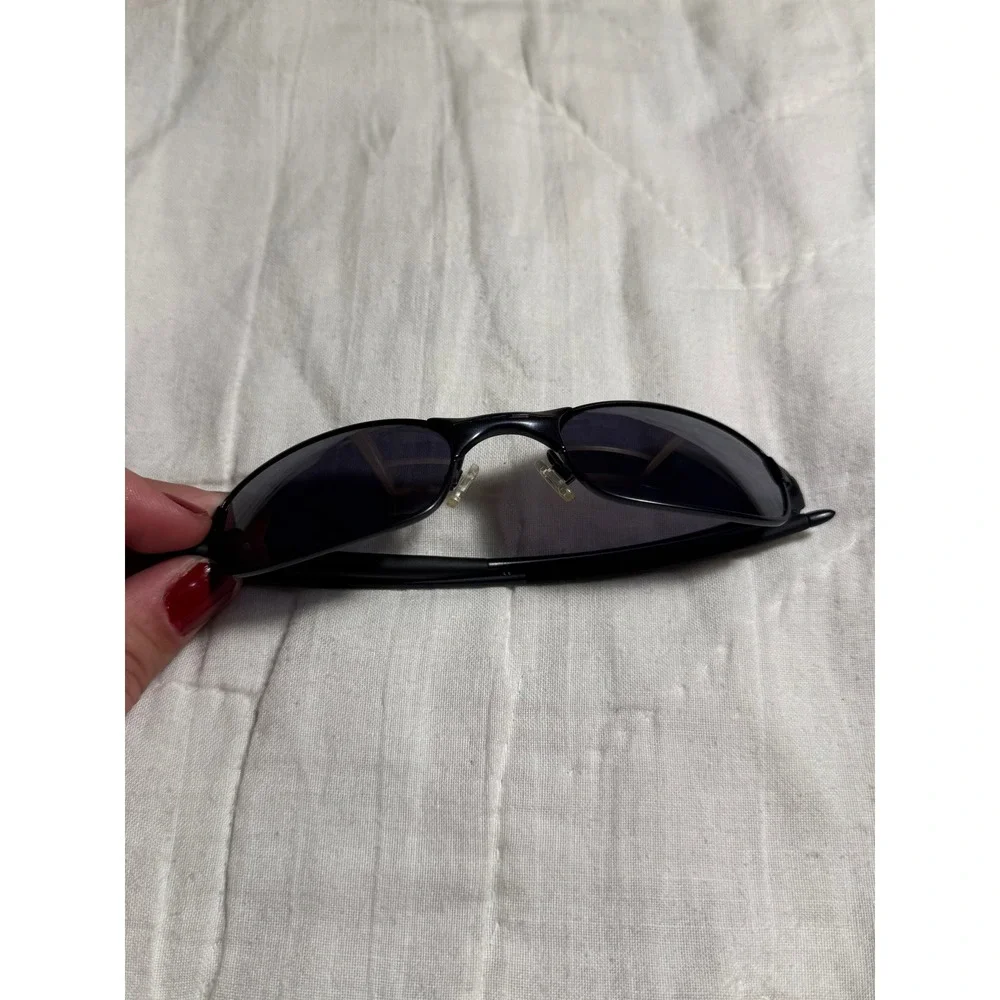 Vintage Oakley Square Wire 2.0 Sunglasses Matte Black Metal Vault Case & Bag Y2K